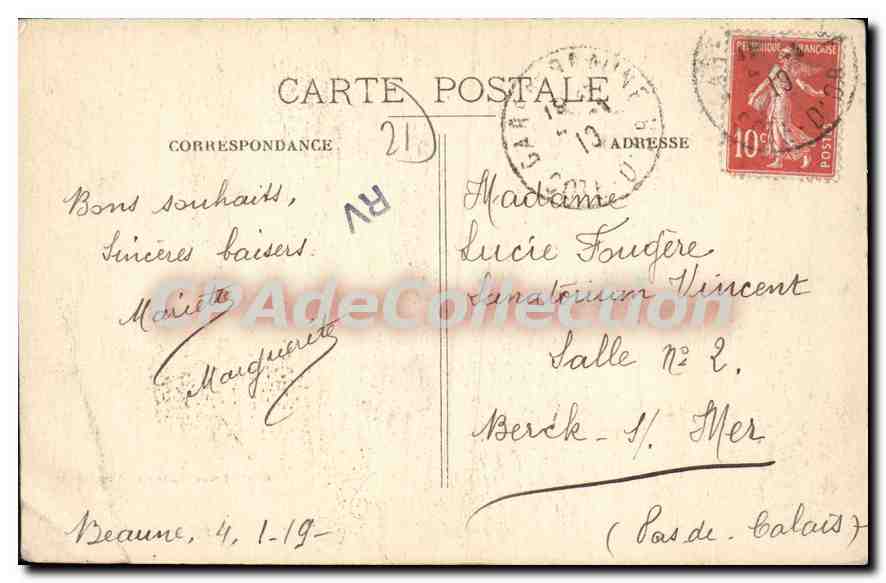 CPA Lac Beaunois L'Allee Principale Et Les Cabines Pour La Baiguade — Rückseite