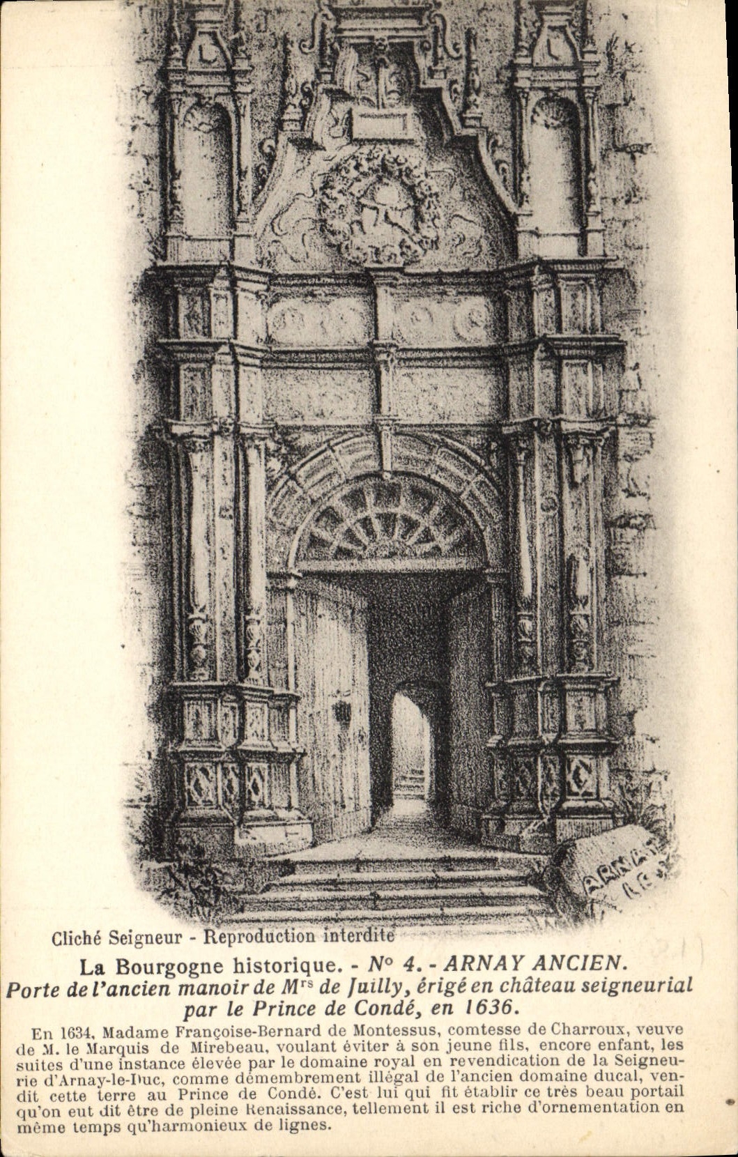 CPA Arnay Ancien Porte De I'Ancien Manoir De Juilly