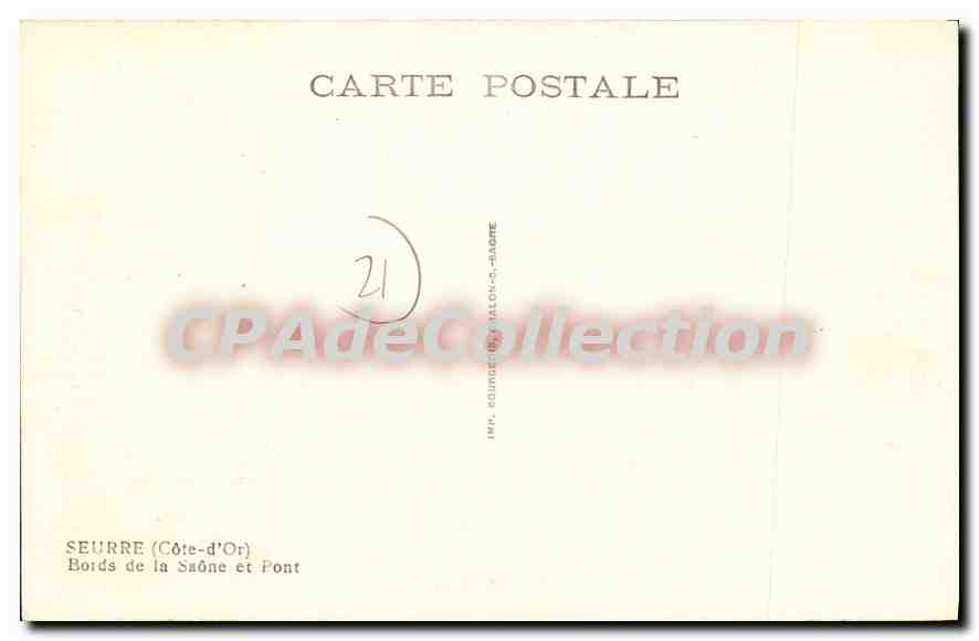 CPA Seurre Bords De La Saone Et Pont — Rückseite