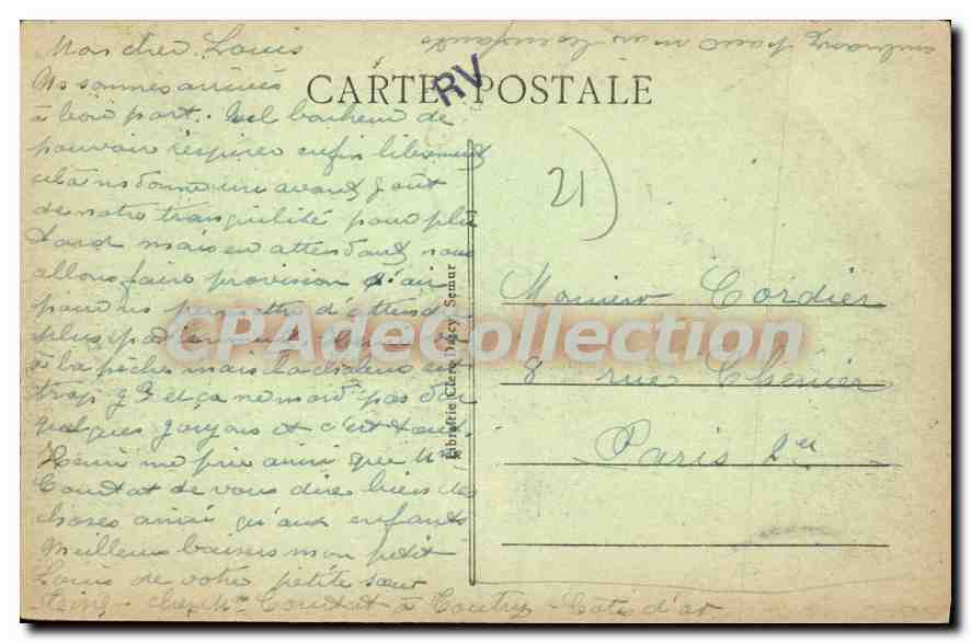 CPA Toutry Le Barrane Sur Le Serein — Verso