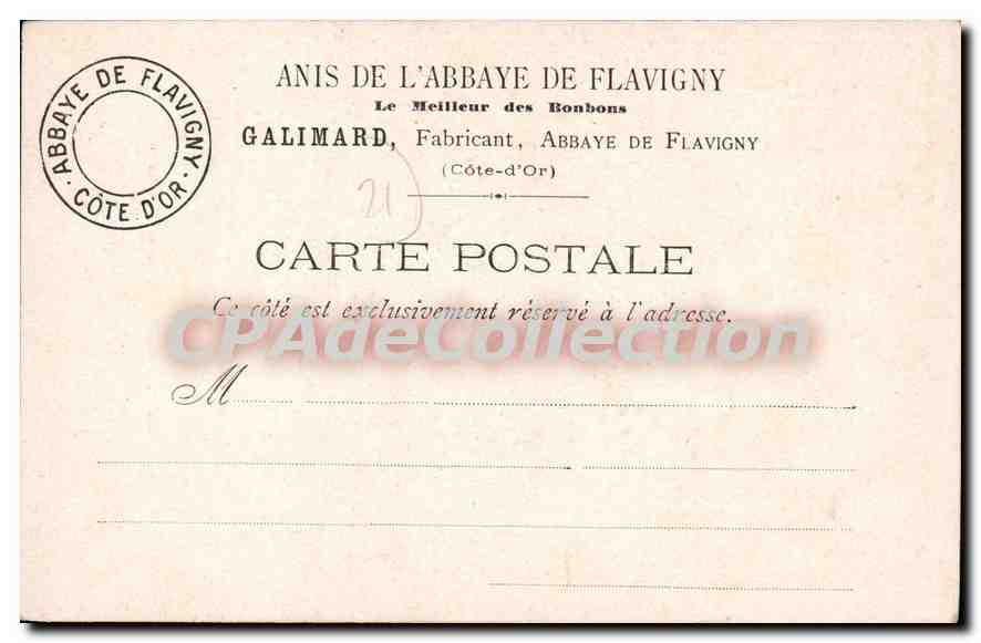 Abbaye de Flavigny — Ehrenstiege — Photo-Abbaye 1. Serie, Nr. 1 — Rückseite