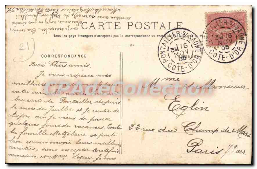 PONTAILLER-SUR-SAÔNE — Allgemeiner Blick — L. V., Verlag — Rückseite