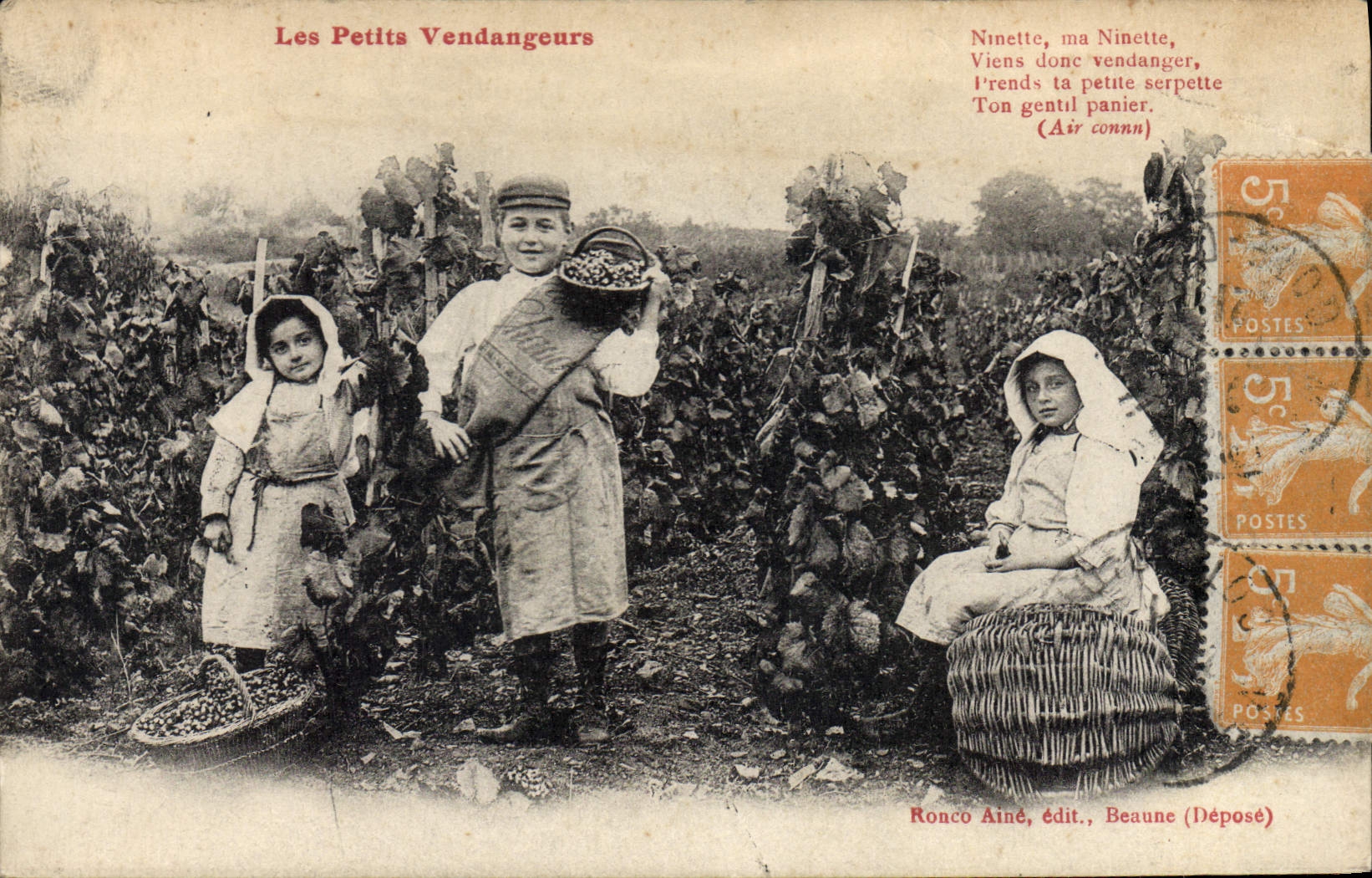 Les Petits Vendangeurs — Ronco Aîné, édit., Beaune (Déposé)