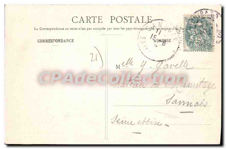 CPA Montbard L'Allee Des Platanes Et Le Cabinet — Rückseite