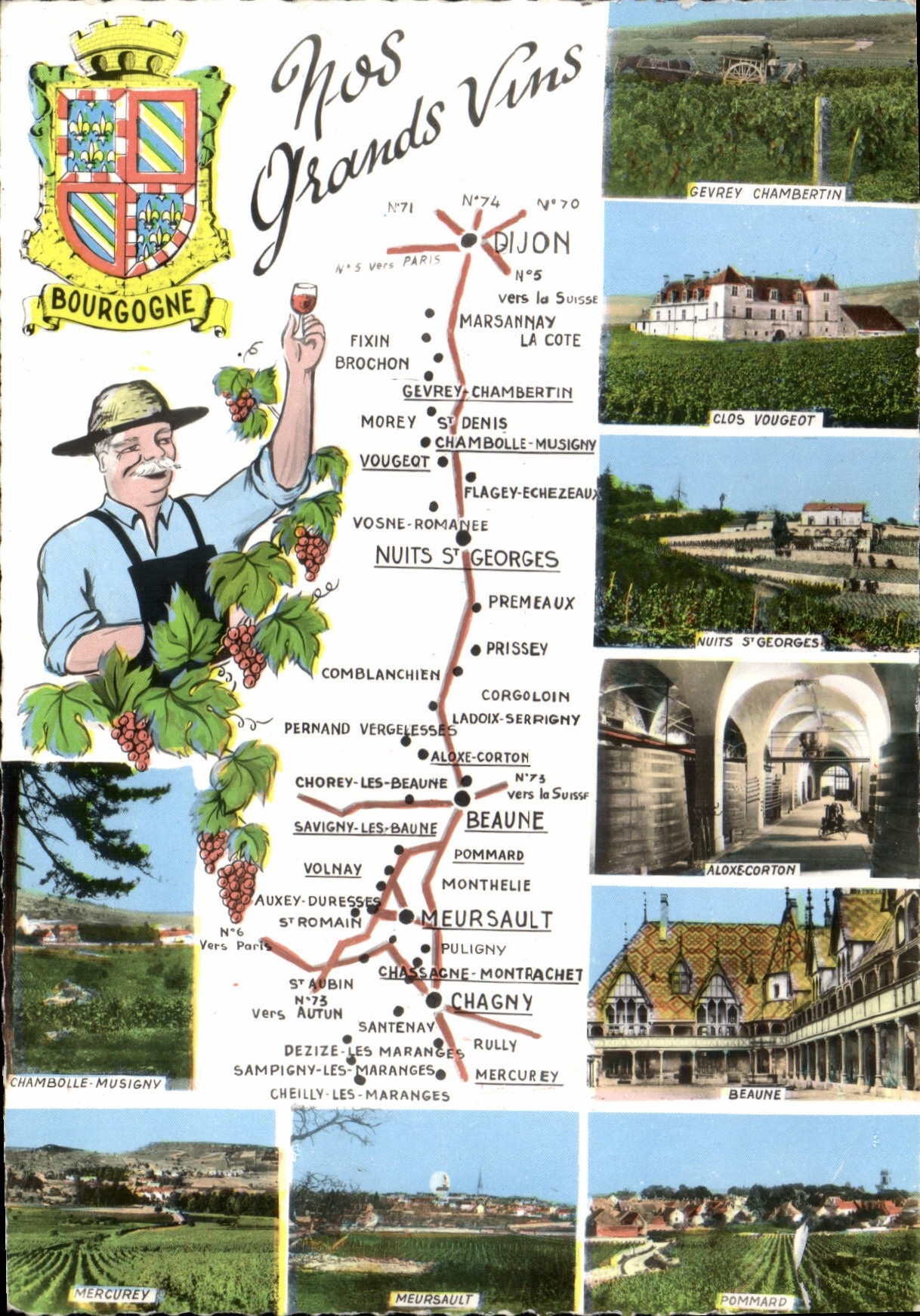 Nos Grands Vins — Bourgogne — Éditeur non visible, n° de série non lisible