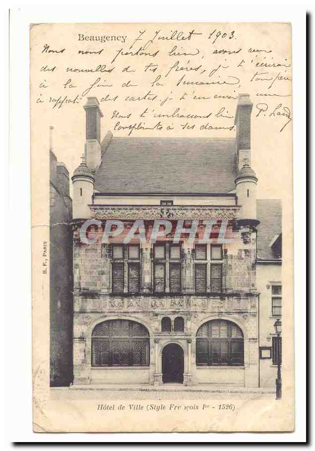 Beaunecey — Hôtel de Ville (Style François Ier - 1526) — B. F., Paris
