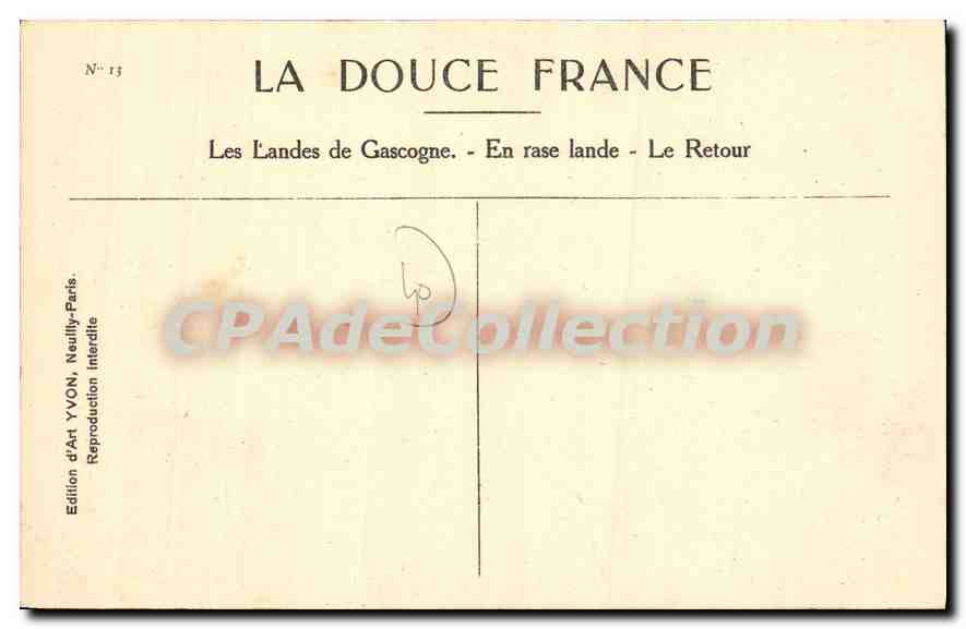 CPA La Douce France Les Landes de En rase lande Le Retour  — Verso