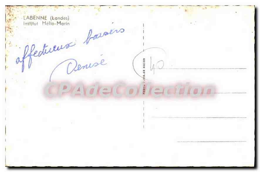 CPA Labenne Landes Institut Helio Marin  — Verso