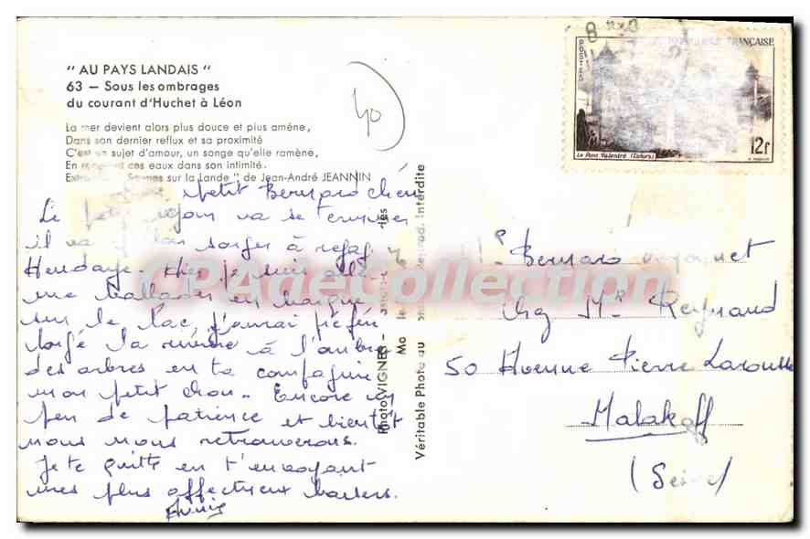 CPA Au Pays Landais Sous les Ombrages du Courant d'Huchet a Leon  — Verso