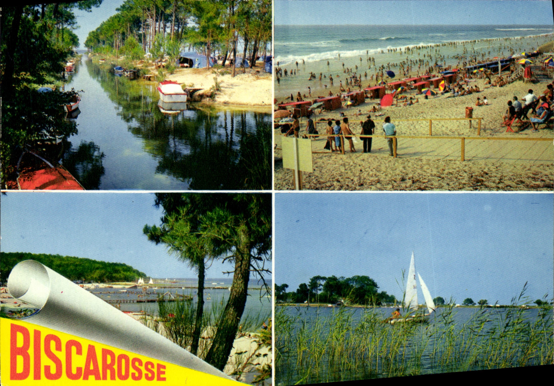 CPSM Biscarrosse Landes Plage Blonde ciel bleu et pins Verdoyants 