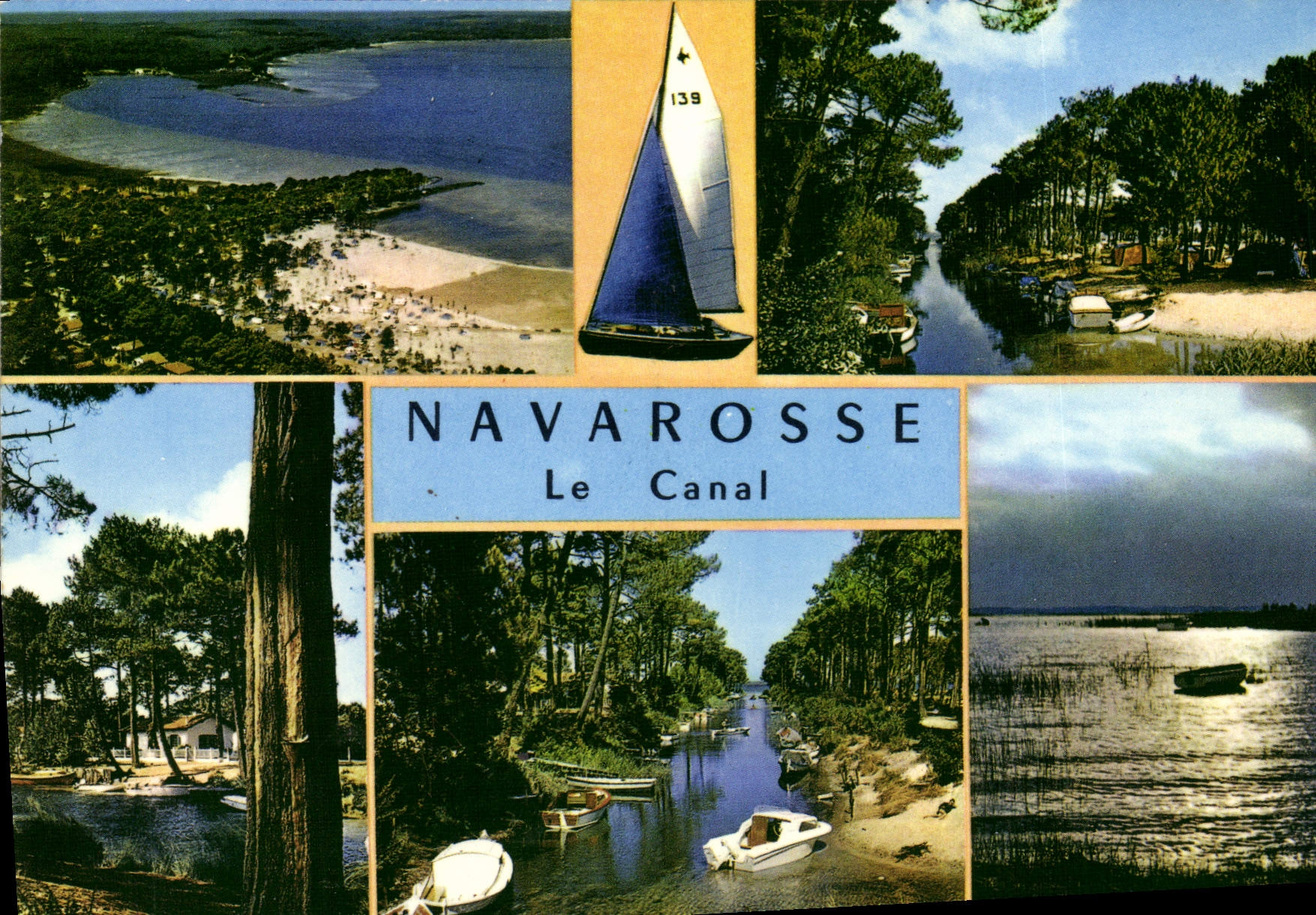 CPSM Cote Aquitaine Biscarrosse Navarosse Landes Les Plages et le Canal 