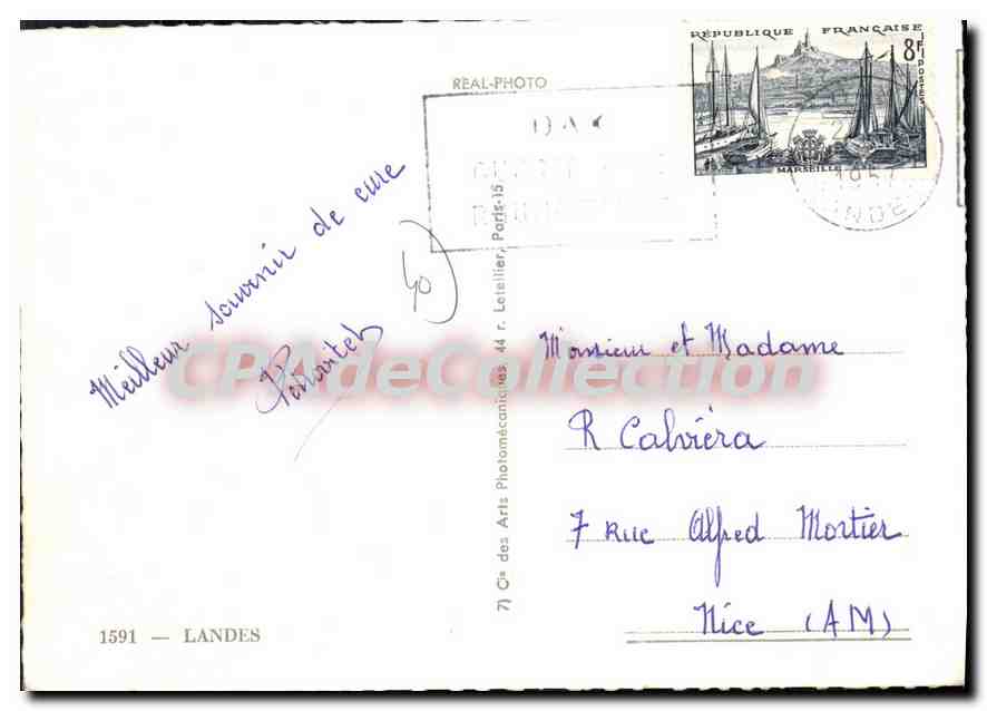 CPSM Landes Mont de Marsan Saint Justin Buglose Dax Hossegor St Sever Capbreton Environ de Leon Hoss — Rückseite