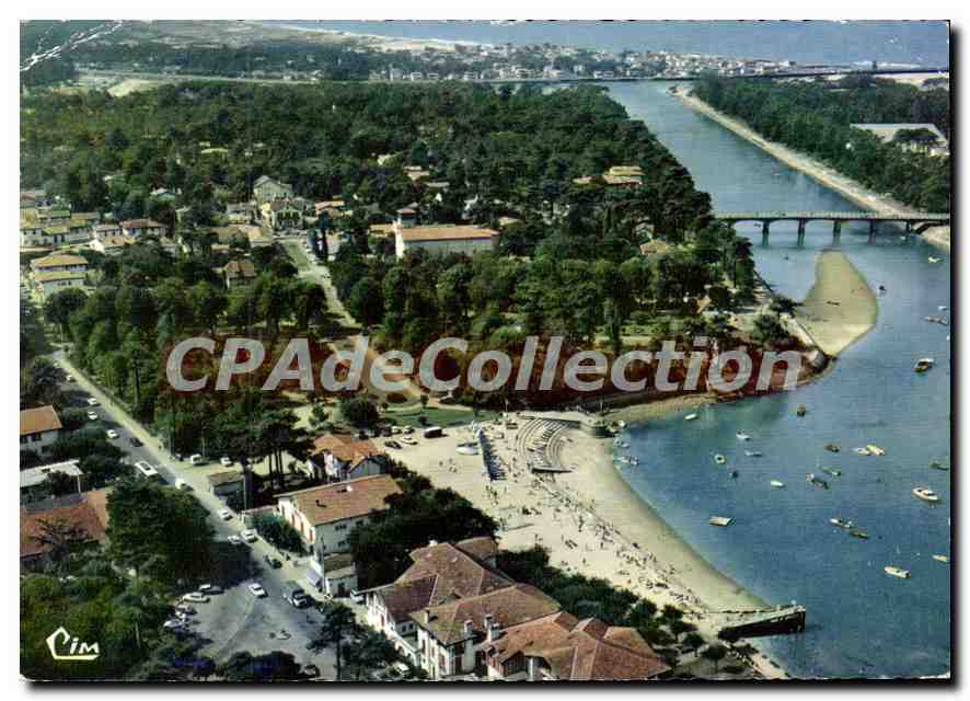CPSM Hossegor Landes Vue aerienne Plage du Parc et le Canal 
