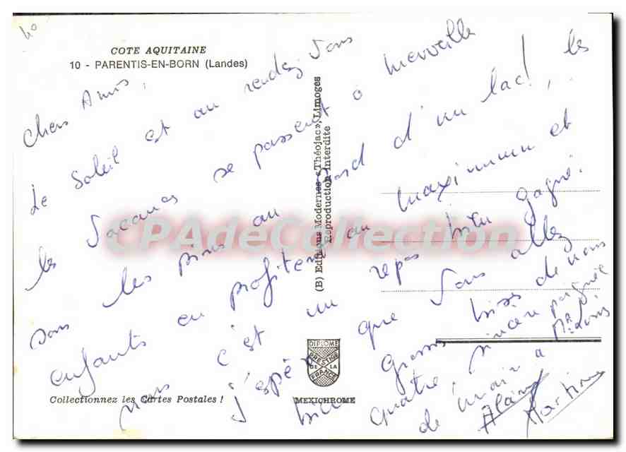 CPSM Cote Aquitaine Parentis en Born Landes  — Verso