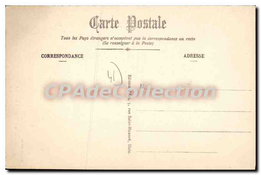 CPA Place Saint Louis Blois  — Verso