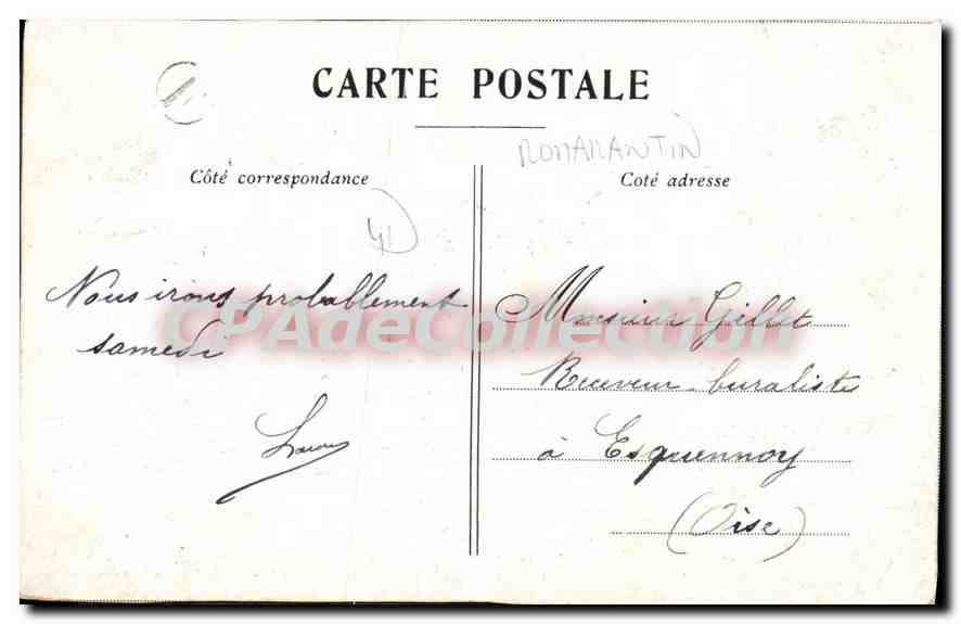 CPA Chateau de Lanthenay  — Verso