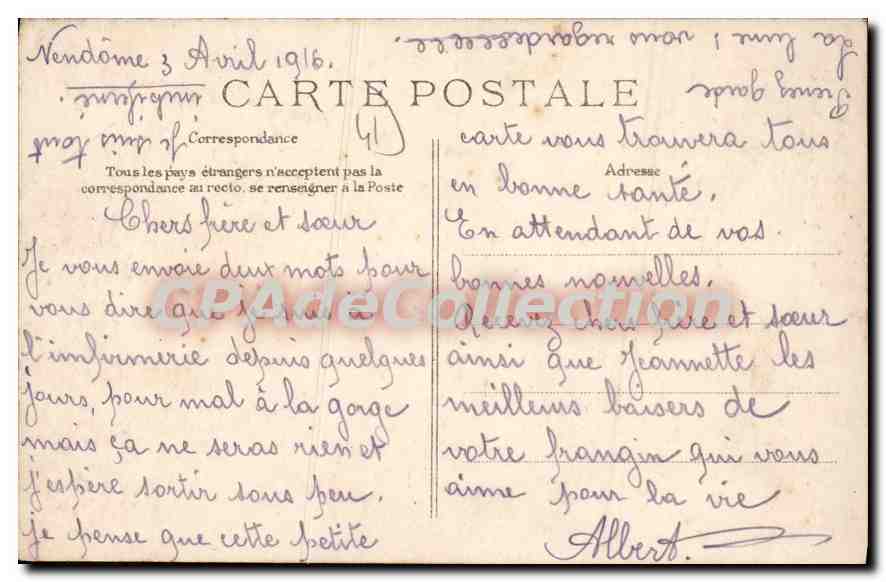 CPA Vendome Un Coin de la Place Saint Martin  — Rückseite