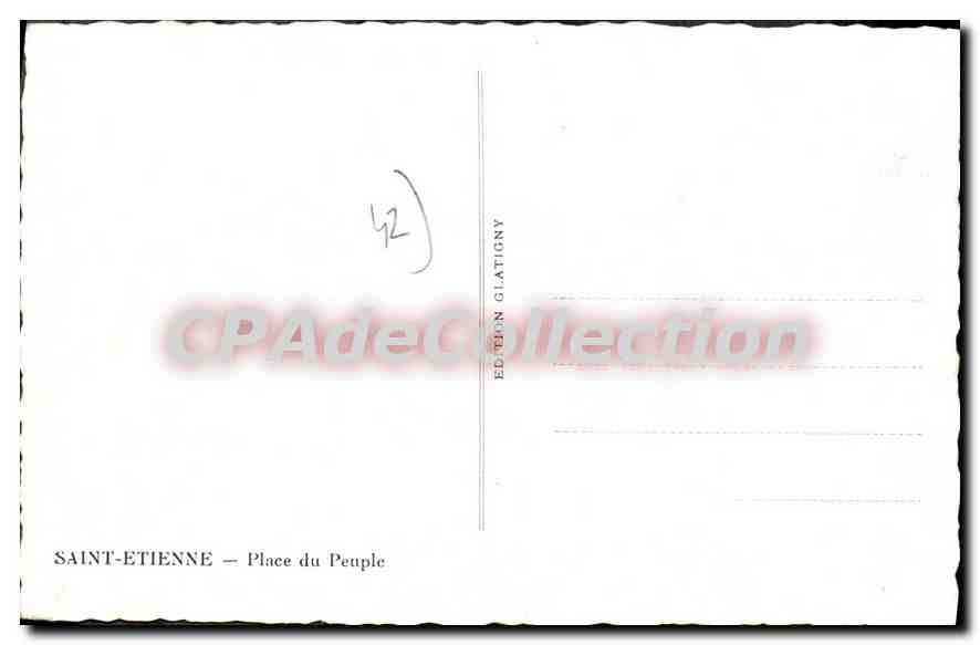 Saint-Étienne — Place du Peuple — Édition Glatigny — Verso
