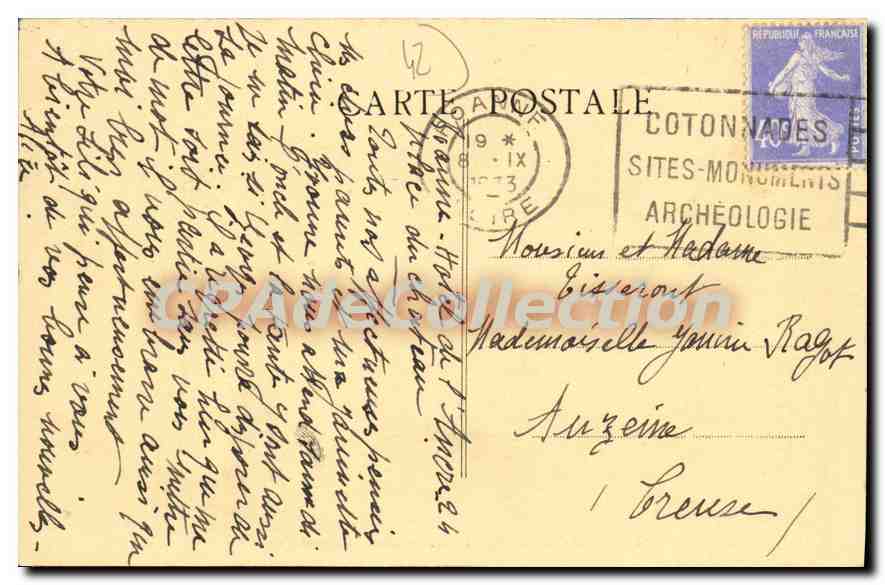 Roanne (Loire) — Les Promenades, le Bassin et le Kiosque — Coll. Rousseau n°176 — Verso