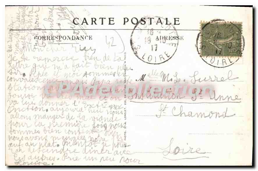 CPA Saint Just sur Loire Le Pont suspendu  — Rückseite