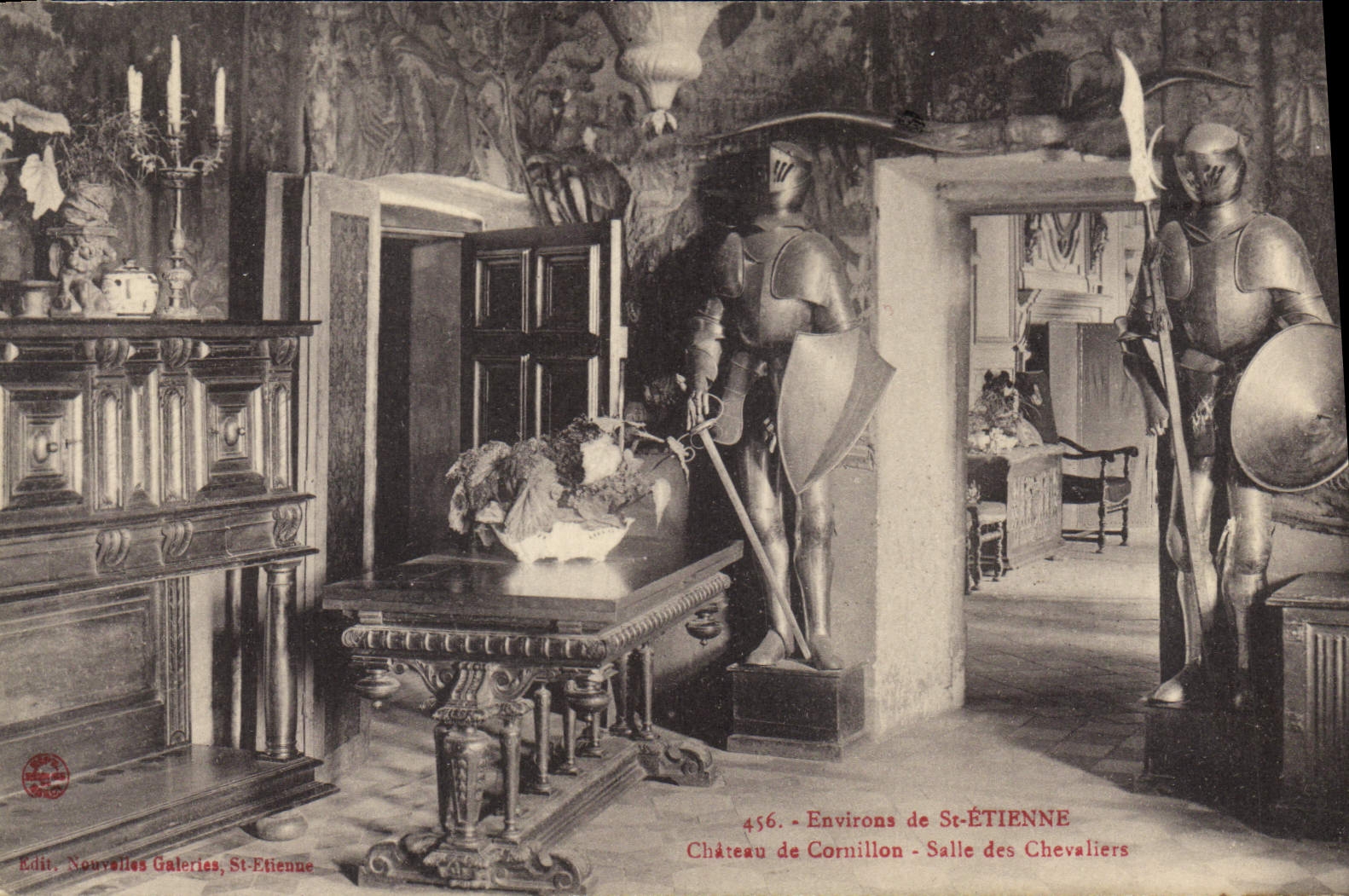 Château de Cornillon - Salle des Chevaliers — Environs de St-ÉTIENNE — Edit. Nouvailles Galeries, St-Étiennne, n°456