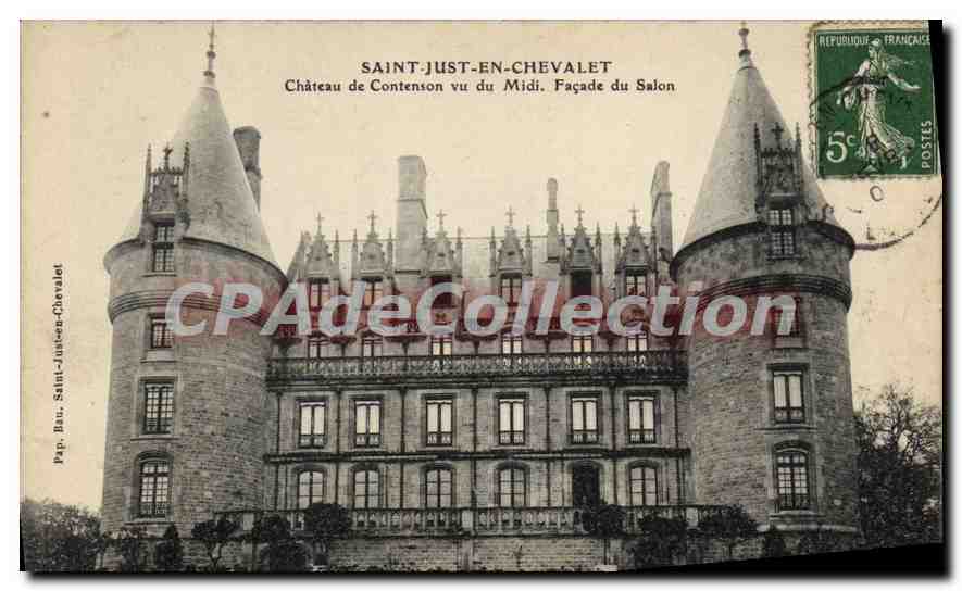 CPA Saint Just en Chevalet Chateau de COnteson vu du Midi Facade du Salon 