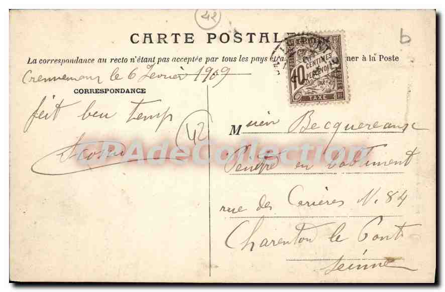CPA Saint Just en Chevalet Chateau de COnteson vu du Midi Facade du Salon  — Rückseite