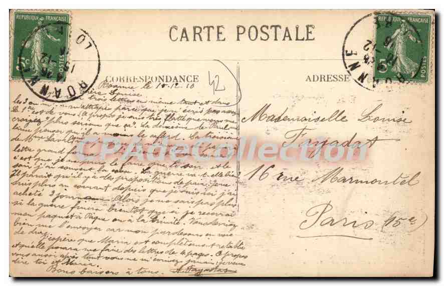 Roanne — Usine électrique et nouveau barrage sur la Loire — Aime Lafay-Besacier, n° 96 — Verso