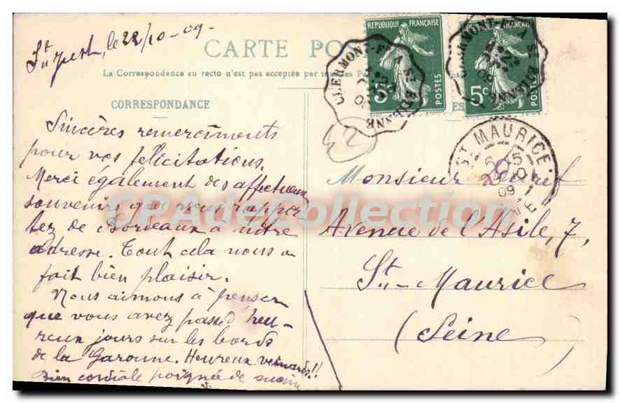 CPA St Just sur Loire Le Pont auspendu  — Rückseite
