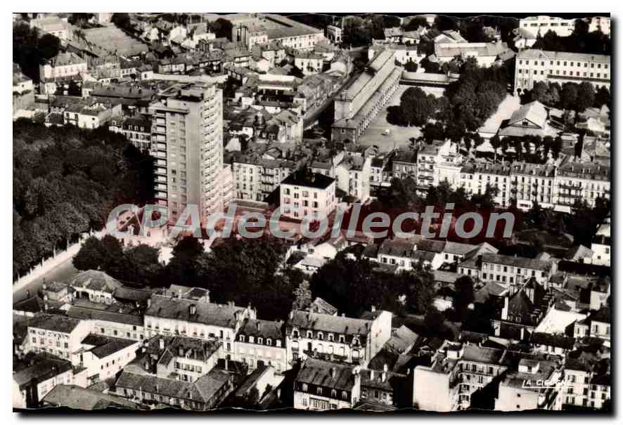 Vue aérienne de Roanne — Le Gratte-Ciel et le Lycée — Ed. La Cigale, Place de fabrication André Leconte