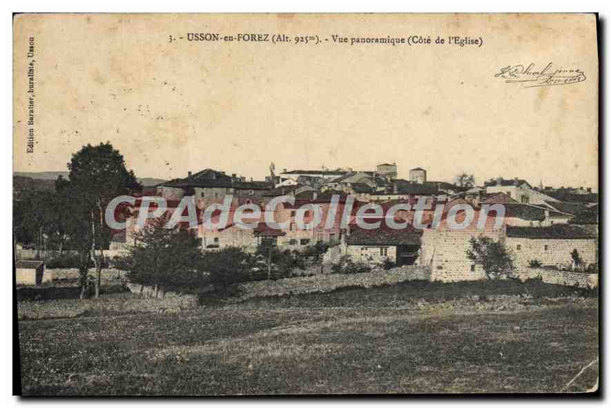 CPA Usson en Forez Vue Panoramique Cote d'Eglise 