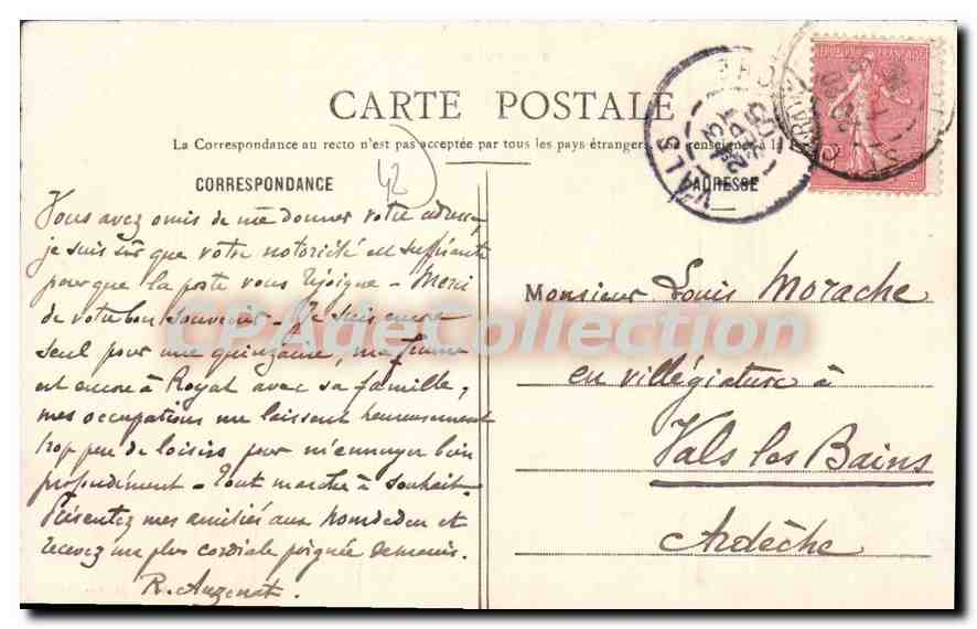 St-Chamond — vue aérienne de la ville avec église et usines — J. Smith libraire, St-Chamond — Verso