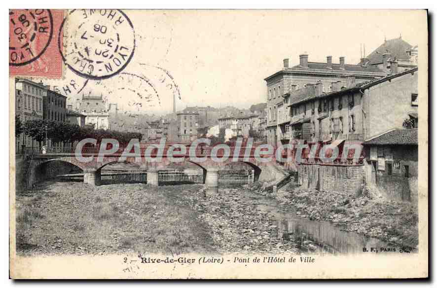 CPA Rive de Gier Pont de l'Hotel de Ville 