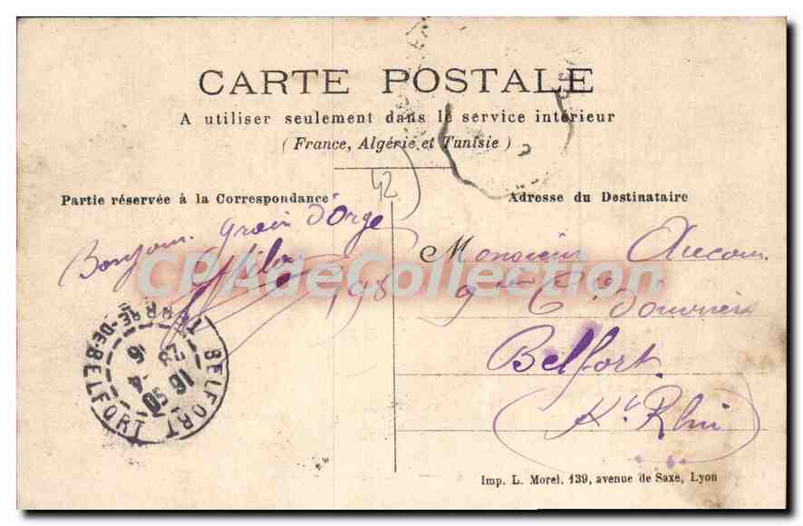 CPA Rive de Gier L'Hotel de Ville  — Back