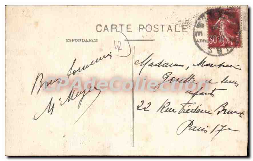 CPA Feurs La Cahpelle des Martyrs  — Back
