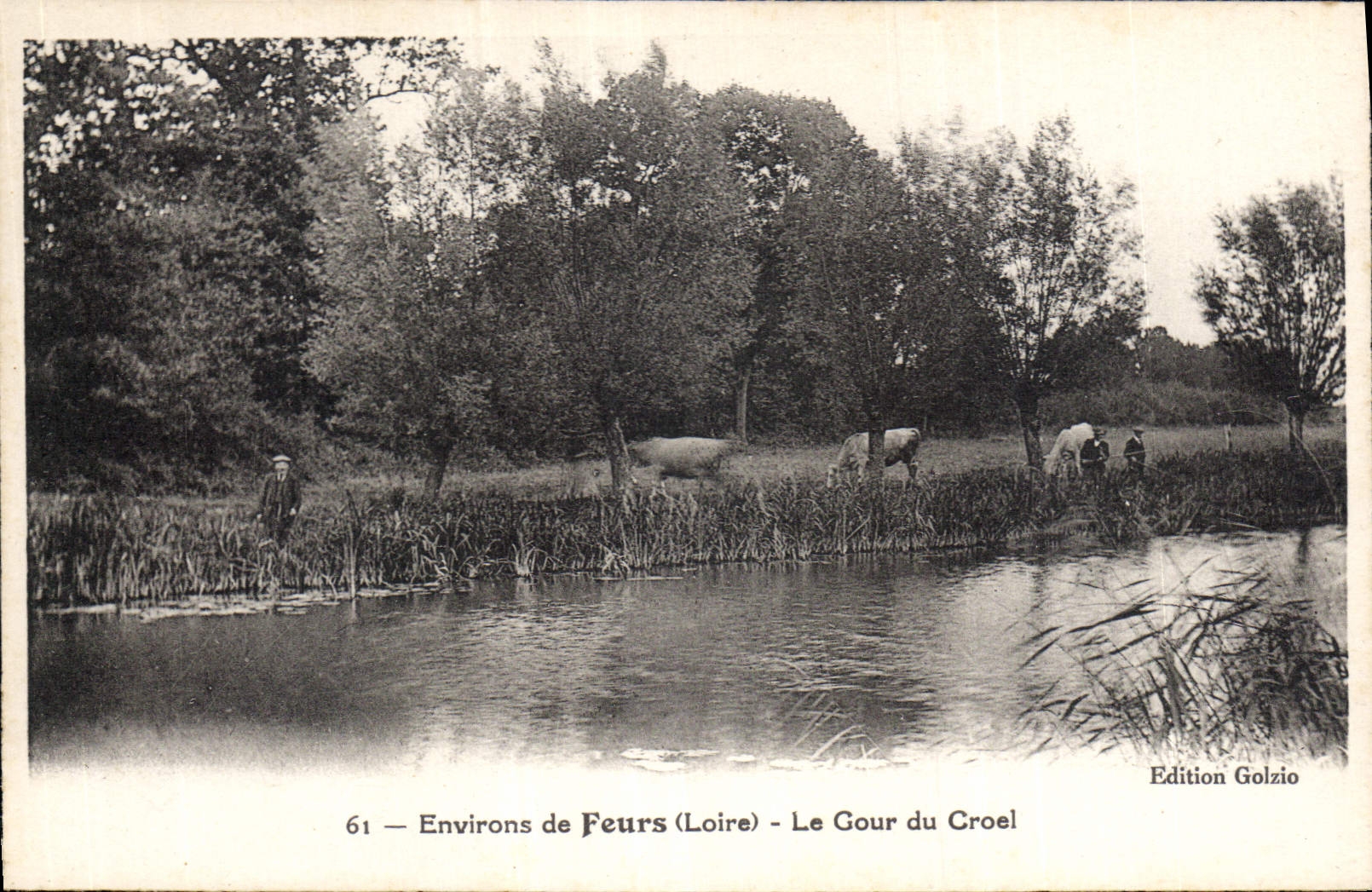 CPA Environs de Feurs Le Gour du Croel 