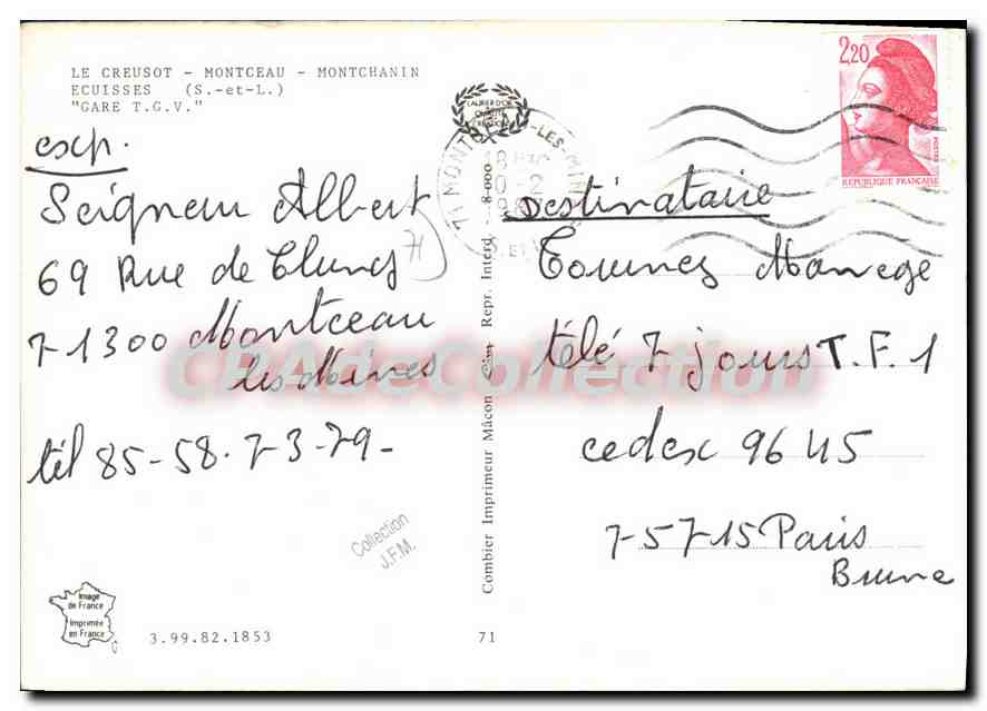 Gare T.G.V. de Le Creusot-Montchanin — vue aérienne — Cing — Verso