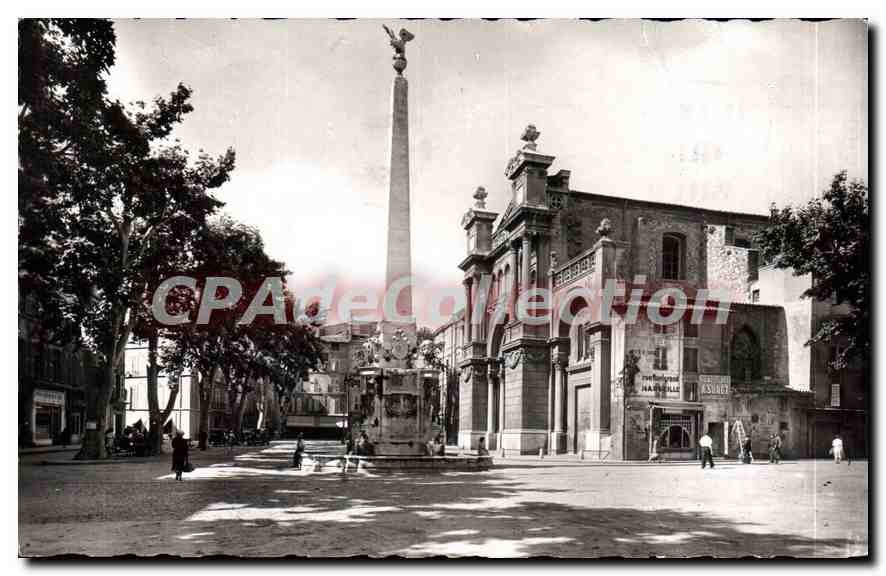 Aix-en-Provence — Place des Prêcheurs, Église de la Madeleine (XVIIIe s.) et Fontaine (XVIIIe s.) — Éditions de la Libération, Marseille