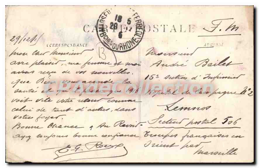 Marseille - Cours du Chapitre et les Réformées — Éditeur Darbon, n° 268 — Verso