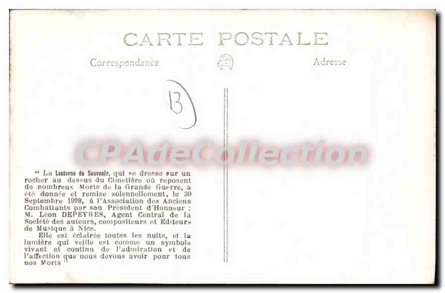 Les Pennes-Mirabeau — La Lanterne du Souvenir — Édition Koullak — Achterkant