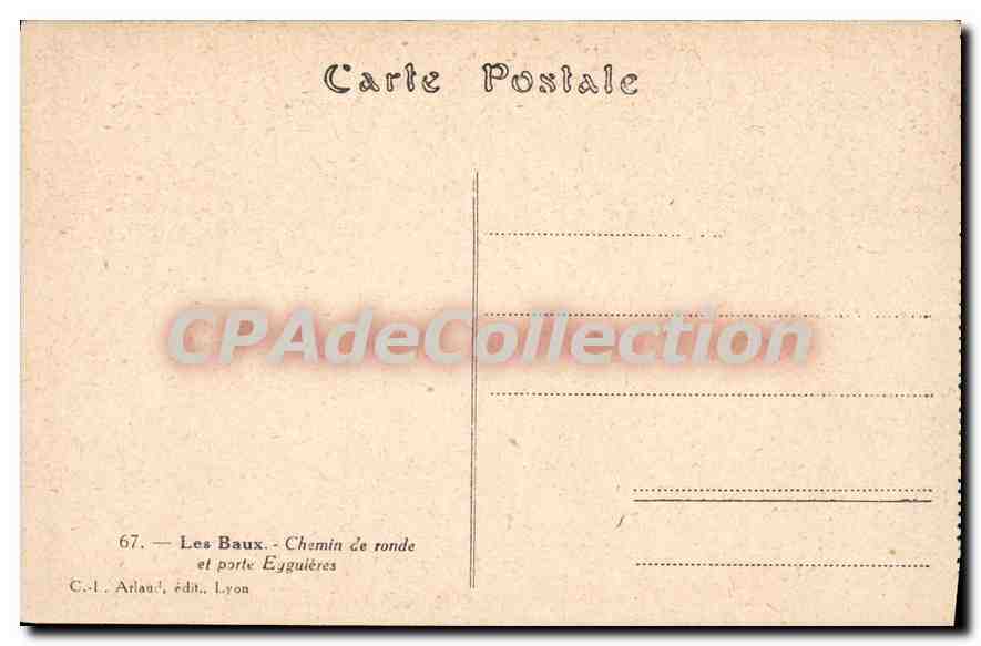 Les Baux - Chemin de ronde et porte Egguières — C.-I. Arlaud, édit. Lyon, n°67 — Reverso