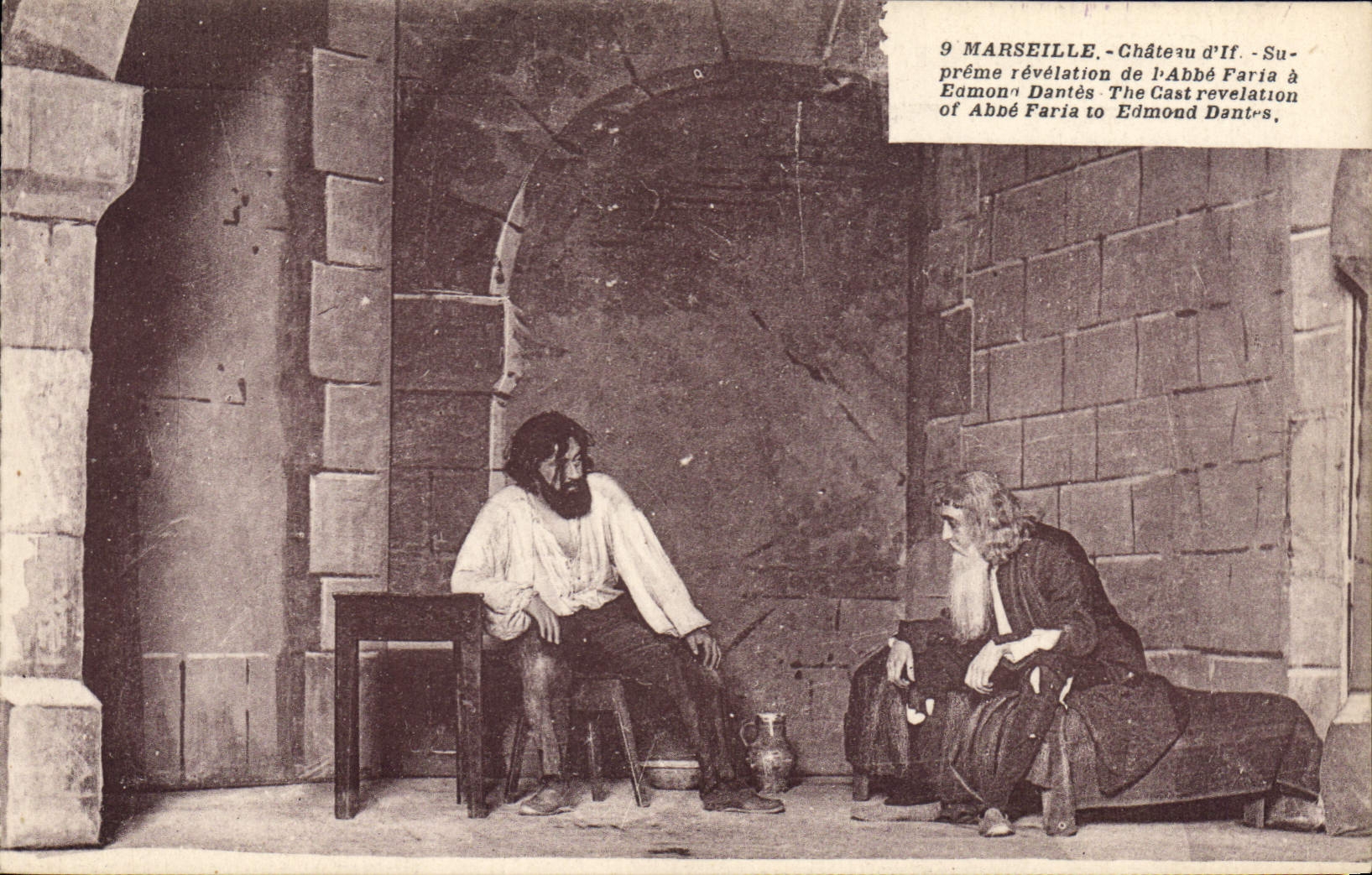 CPA Marseille Chateau d'lf Supreme revelation de l'Abbe Faria a Edmond Dantes The Cast Revelation of