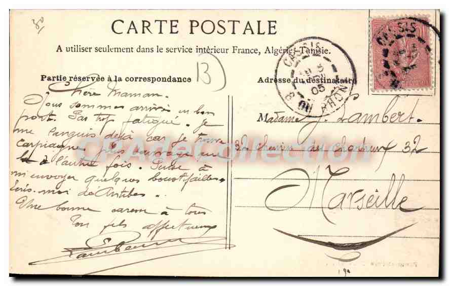 Camp de Carpiagne — Le Mess des Officiers — Photo Atiours, Baudouin, Marseille — Verso