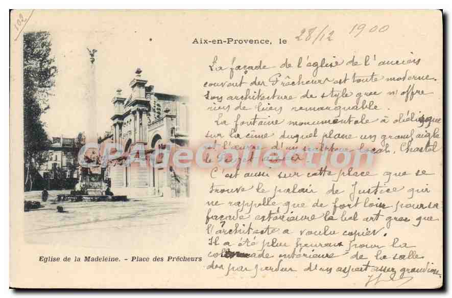Aix-en-Provence — Iglesia de Santa Margarita y Plaza de los Predicadores — editor desconocido, n° 102