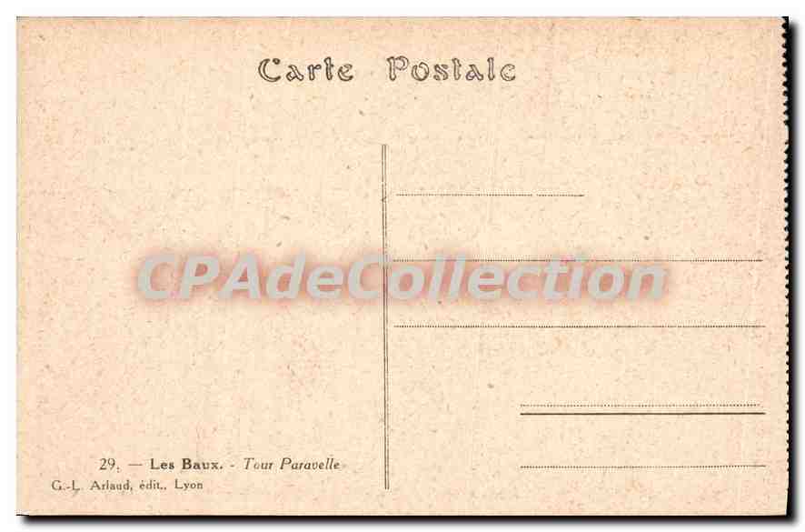 Les Baux - Tour Paravelle — éditeur G.-L. Arlaud, Lyon, n°29 — Reverso