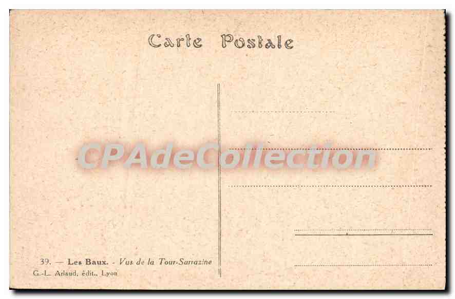 Les Baux — Vistas de la Torre-Sarrazine — G.-L. Arlaud, ed. Lyon — Reverso