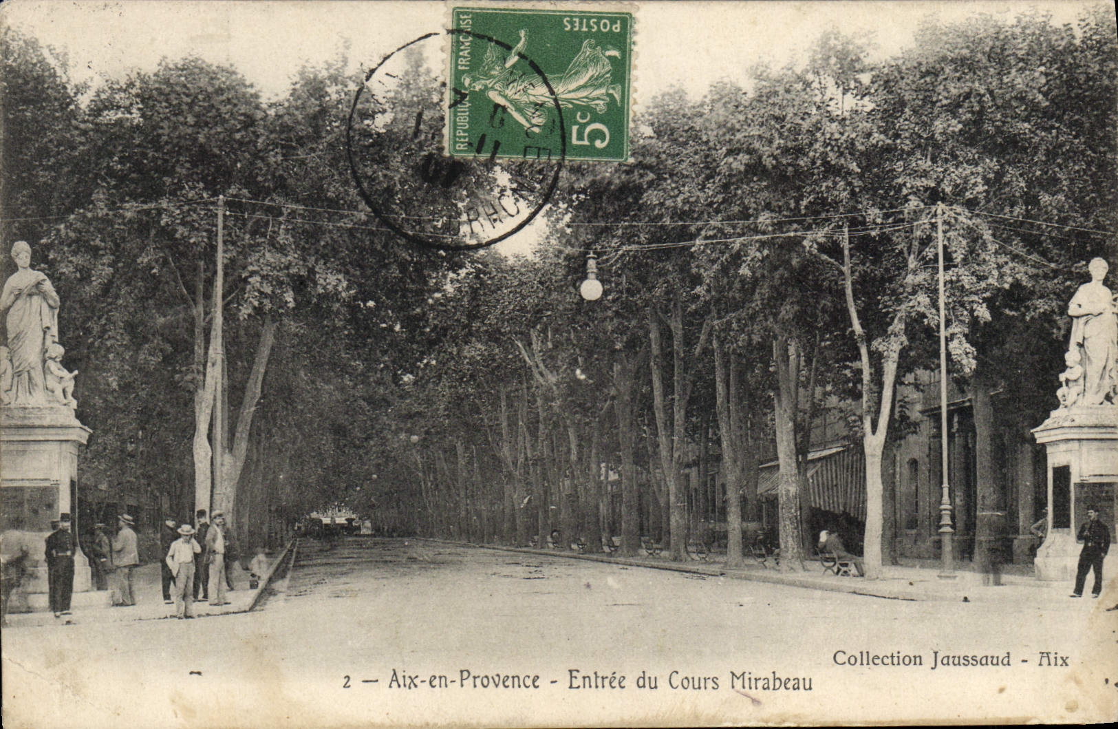 Aix-en-Provence — Entrée du Cours Mirabeau — Collection Jaussaud