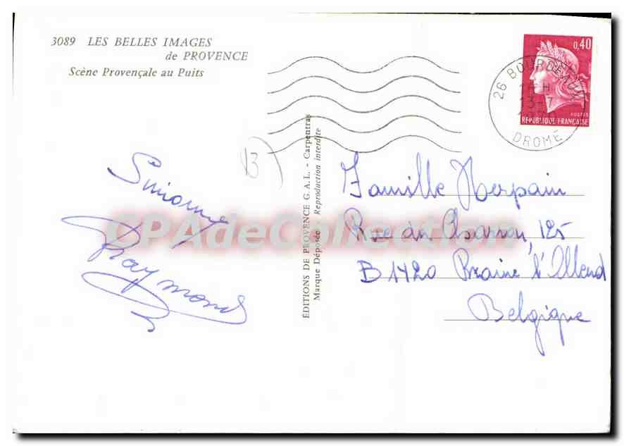 Scène Provençale au Puits — Éditions G.A.L. n°3089 — Rückseite