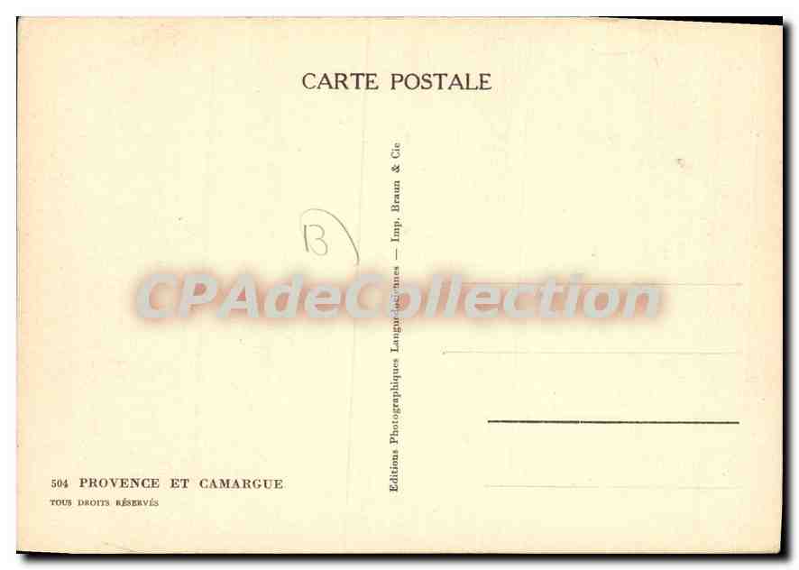 Chasse aux taureaux — Camargue — Éditions Photographiques Longarécaines & Cie — Rückseite