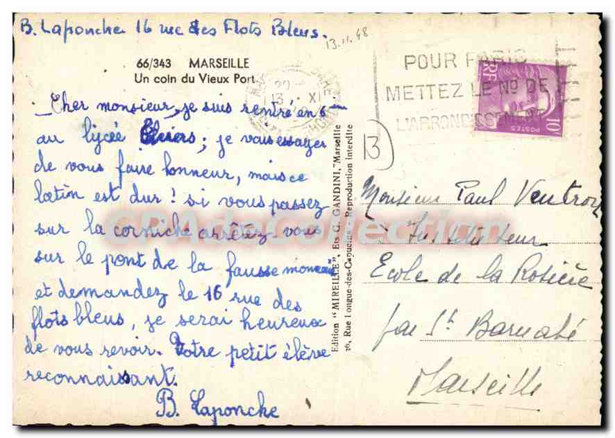 Ein Stück vom Alten Hafen — Marseille — Édition Mireille — Rückseite
